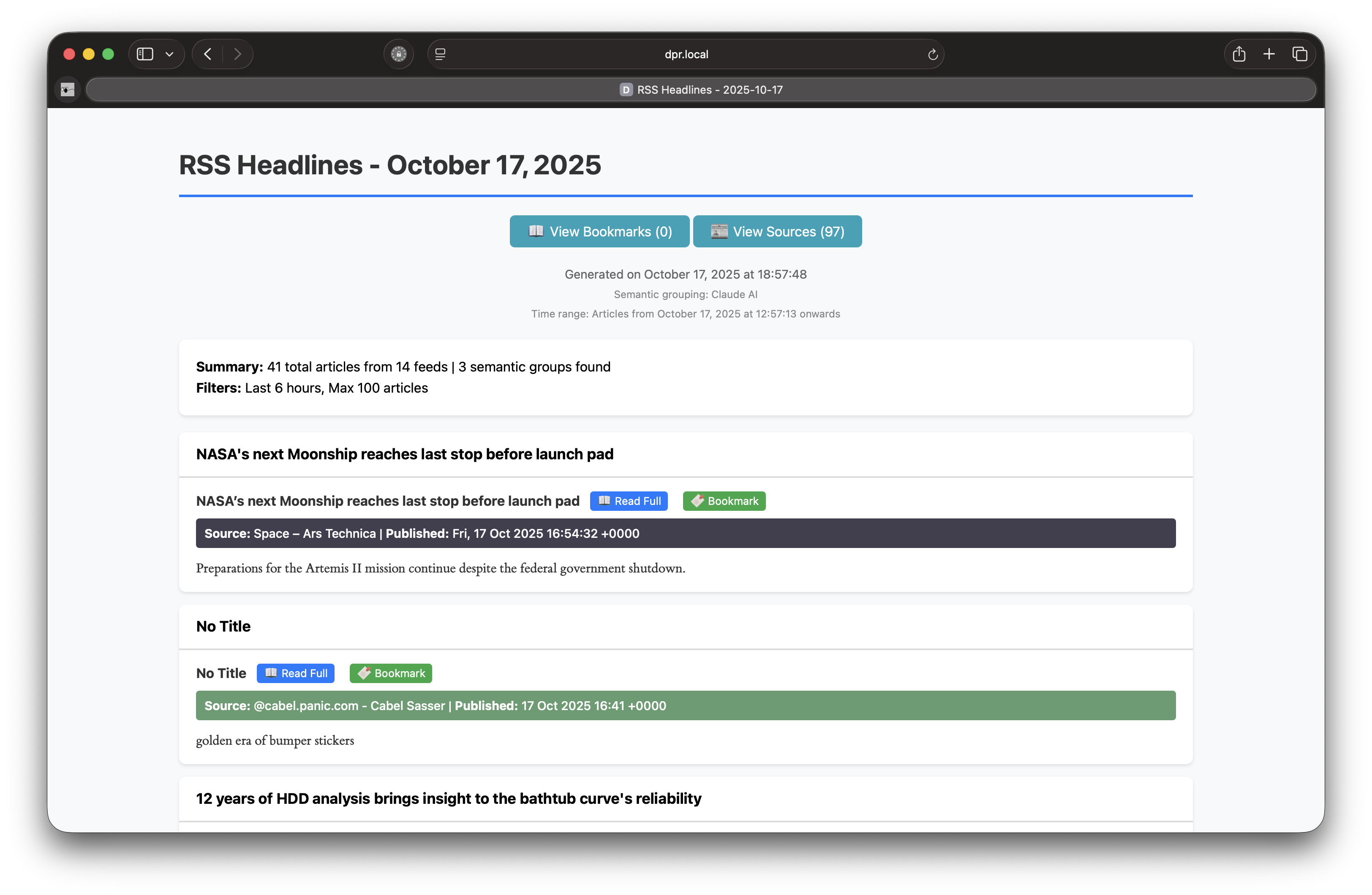 ARSS RSS Reader